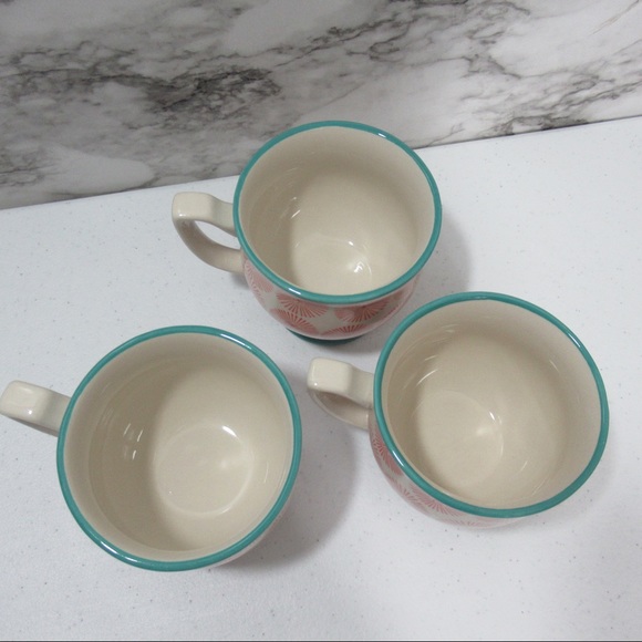 The Pioneer Woman Flea Market Happiness Red | Turquoise Mug | Set of 3 - Picture 3 of 7